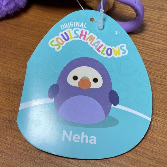 Squishmallows Neha Purple Dodo Bird Clip Plush - Picture 6 of 10